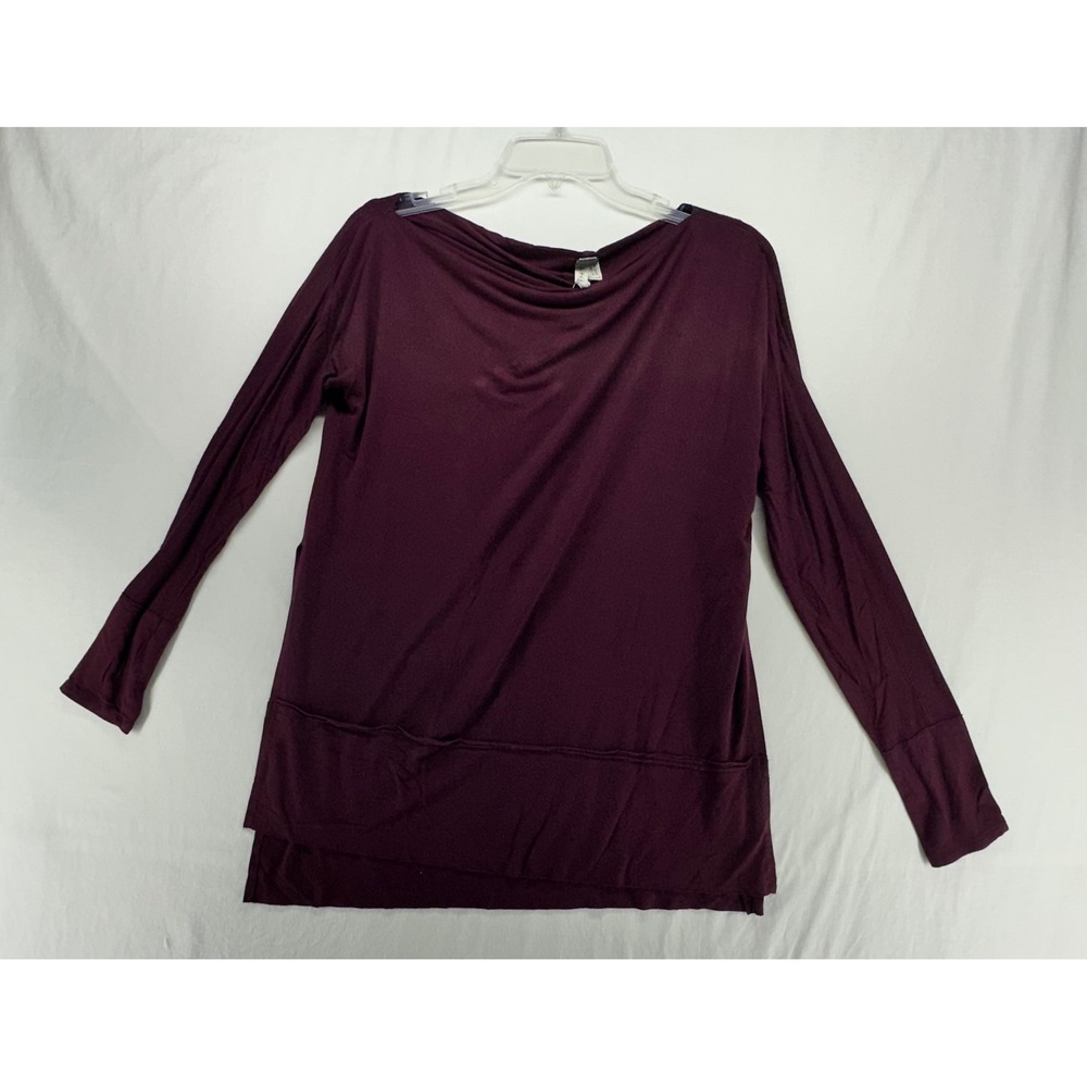 We The Free Free People Burgundy Long Sleeve Tunic Top Boat Neck Small